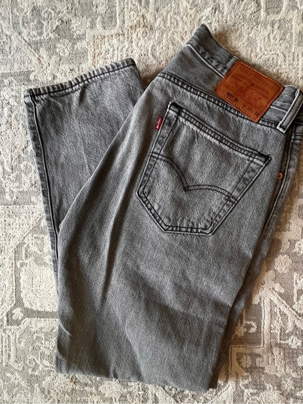 Levi's 501 '93 Premium Jeans Faded Gray Big E Size 33x29 Classic button fly